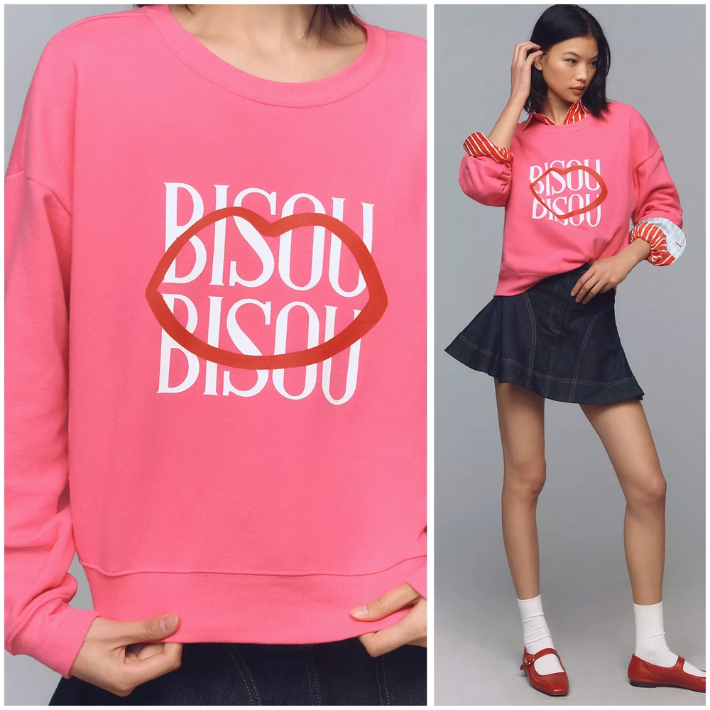 Pink Bisou Bisou Oversized Sweatshirt X Jordan Nickson For Anthropologie